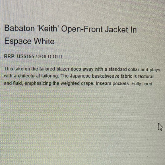 Aritzia Babaton ‘Keith’ Open-front Jacket in Espace White ASO Meghan Markle - Picture 11 of 13